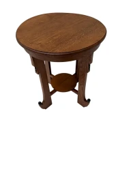 Art Deco Amsterdamse School Oak Side Table, 1920s